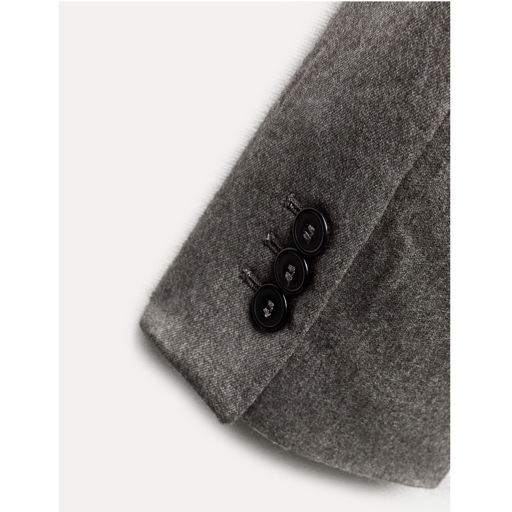 Zara Taupe Gray Double Breasted Wool Blazer Coat ZW Collection NWT - Picture 13 of 16